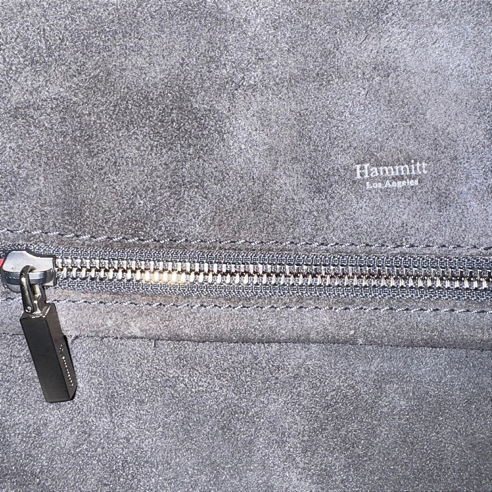 Hammitt Los Angeles VIP Clutch Grey Suede Silver Rivet Foldover Bag - Picture 10 of 10